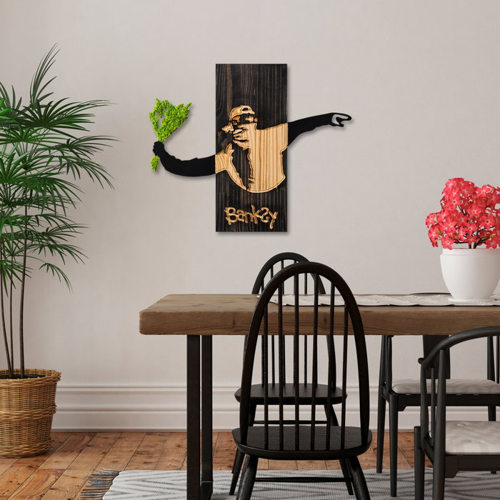 Wallity Banksy - Flower Thrower 2 Escultura de pared
